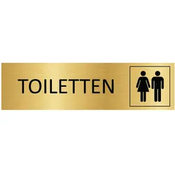 CombiCraft Aluminium Türschild "Toiletten" in Gold mit 3M-Klebeband - 165 x 45 mm