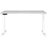 Germania JET höhenverstellbarer Schreibtisch lichtgrau rechteckig, T-Fuß-Gestell weiß 140,0 x 80,0 cm