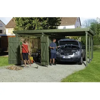 Weka Carport 607 Gr. 3 inkl. XXL Geräteraum 4,78 x 5,79 m kdi