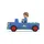 Siku 0103 - Toddys, Mio Mounty, Spielzeugauto mit Rückziehmotor und Spielfigur, blau/türkis