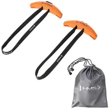 HMS Einhandgriff UWC22 Dynamische Einhandgriffe für Trainings Set, ergonomische Banana-Form, für Kabelzug & Freihantel, leicht & robust orange