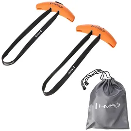 HMS Einhandgriff UWC22 Dynamische Einhandgriffe für Trainings Set, ergonomische Banana-Form, für Kabelzug & Freihantel, leicht & robust orange