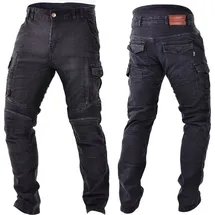 Trilobite Acid Scrambler Doublelayer Motorrad Jeans, schwarz, 34/32