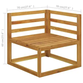 vidaXL Garten-Lounge-Set 8-tlg. creme Akazie
