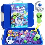Klever Kits Sandform-Set Klever Kits Magic Sand Set Spielsand Baustelle Kinder Koffer Spielsand