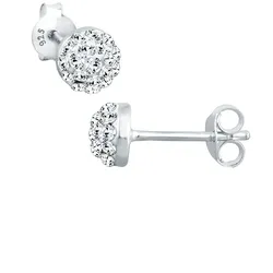 Elli Basic Kristalle Klassisch 925 Silber Ohrringe   Damen 