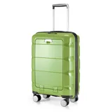 Hauptstadtkoffer - Britz - Handgepäck mit Laptopfach Hartschalen-Koffer Trolley Rollkoffer Reisekoffer, TSA, 4 Rollen, 55 cm, 34 Liter, Hellgrün