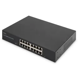 DIGITUS 16-Port Gigabit Switch, 19 Zoll, Unmanaged, Unmanaged, Gigabit Ethernet
