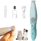 Pfotentrimmer für hunde mit Doppelklingen, 2-Gang schermaschine hund pfoten Leise hundeschermaschine Pfoten, Fellpflege Krallenpflege für Hund, Hundepfoten trimmer, Augen, Ohren, Gesicht (Blau)