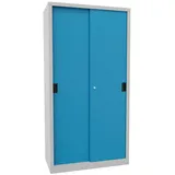 Pavoy Schiebetürenschrank, 1950x1000x500 mm, 4 Böden verzinkt, RAL 7035/5012