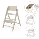 Cybex CLICK & Fold 4-in-1 Hochstuhl (inkl. Bouncer, Babyset und Tablett, Buchenholz/Baumwolle/Kunststoff, All White