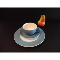Dibbern SONDERAKTION Solid Color - Kaffeetasse m.U. 0,25 + Teller 21 cm - Vintage Blue - NEU
