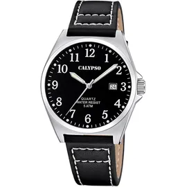 Calypso K5868/4 Herren-Armbanduhr mit Lederband Schwarz