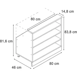 Vicco Rion 80 x 81,6 x 46 cm Weiß