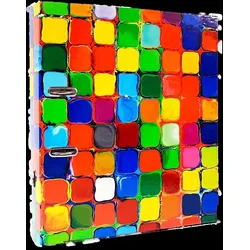 ADINA Motivordner 8cm Regenbogen-Fliesen-Mosaik-Malerei mit geometrischem Palettenmuster