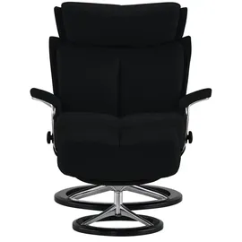 Stressless Relaxsessel Leder 91 x 112 x 84 cm Schwarz mit Hocker