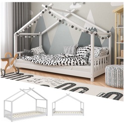 VitaliSpa Design Kinderbett Hausbett Weiß Kinderhaus Holzbett 90x200 Massivholz