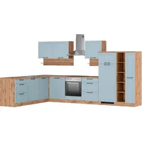 kochstation Winkelküche KS-Lana L-Form 240 cm blau