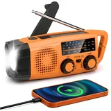 Gemmac Kurbelradio mit Solar und Powerbank, Notfallradio 2000mAh USB AM/FM/SW Tragbar Emergency Radio mit SOS Alarm Taschenlampe, Dynamo Notfall Ausrüstung für Camping Outdoor Überlebensausrüstung