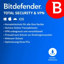BitDefender Total Security & Premium VPN 2025 3 Geräte 1 Jahr ESD