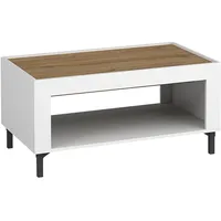 Mirjan24 Couchtisch Weiß, Rechteckig, 97x47x56 cm, Wohnzimmer, Wohnzimmertische, Couchtische