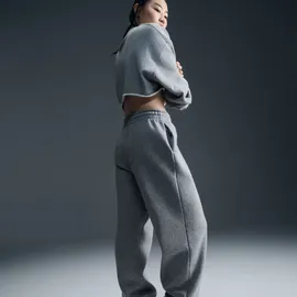Nike Sportswear Phoenix Fleece High-Waist Oversize Jogginghose Damen Trainingshose, grau - dk grey heather/sail - XL