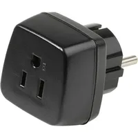 Vivanco Reisestecker USA, USA Buchse auf Schutzkontakt Stecker, schwarz
