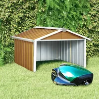 vidaXL Mährobotergarage 92 x 97 x 63 cm Verzinkter Stahl Braun