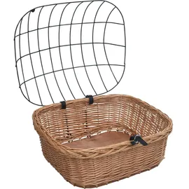 vidaXL Fahrradkorb Vorne mit Deckel 50x45x35 cm Natur Weide