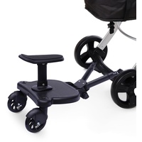 Buggy Board für alle Kinderwagen mit Sitz tabiles Two Wheel Design, Kinderwagenzubehör für Kinder von 3 bis 7 Jahren (25 kg) für Kinderwagen Universal Schwarz