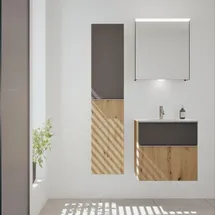 Burgbad Fiumo 2.0 Hochschrank 2 Türen 35 x 28 x 56 cm Eiche Dekor Urban