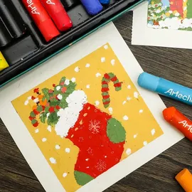 luxuskollektion Artecho Ölpastellkreide Set 48er lichtechte Farben Mischen