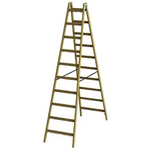 PROTEC.class PHSPSL10 Holz-Sprossen-Stehleiter, 2x10