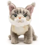 Uni-Toys Maine-Coon-Katze sitzend 18 cm Grau
