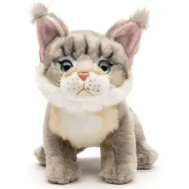 Uni-Toys Maine-Coon-Katze sitzend 18 cm Grau
