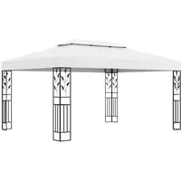 VidaXL Pavillon mit Doppeldach 3 x 4 m weiß