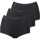 SLOGGI Damen Slips Maxi im Pack - Basic+, Vorteilspack, einfarbig Schwarz 40