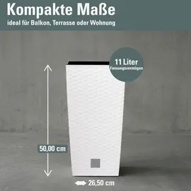 Prosperplast Rato Square 26,5 x 26,5 x 50 cm weiß