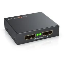 CSL - HDMI-Splitter, Mini 4K UHD 2-Port Verteiler 1x HDMI Eingang zu 2x HDMI Ausgang