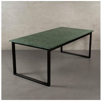 MAGNA Atelier Esstisch BERGEN mit Marmor Tischplatte, Esstisch eckig, Metallgestell, 160x80x75cm & 200x100x75cm grün 160 cm x 75 cm x 100 cm