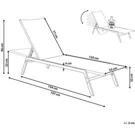 Beliani Gartenliege 154 x 53 x 32 cm Blau