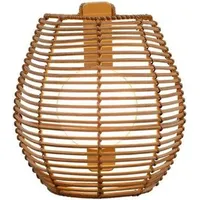 Licht-Erlebnisse Wandleuchte außen Rattan kabellos mit LED Leuchtmittel Akku