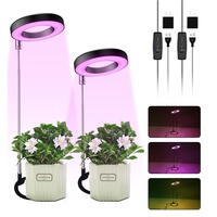 ELINKUME Pflanzenlampe LED Vollspektrum,Pflanzenleuchte Wachstumslampe für Pflanzen Zimmerpflanzen mit 10 Helligkeit und Zeitschaltuhr,USB Pflanzenlicht,Verstellbare Höhe,Für Kleine Pflanzen(2 Stück)