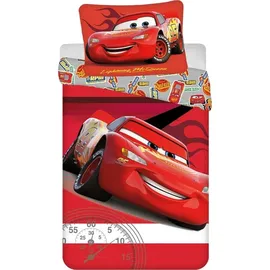 Jerry Fabrics Cars Baumwolle Rot 140 x 200 cm + 70 x 90 cm