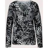 Madeleine V-Pullover mit Unikat-Print Schwarz / Grau 40/42