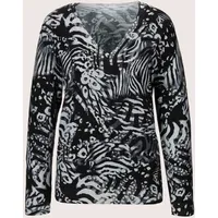 Madeleine V-Pullover mit Unikat-Print Schwarz / Grau 40/42