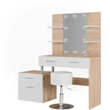 Vicco Schminktisch Maria 132 cm mit LED Beleuchtung und Hocker