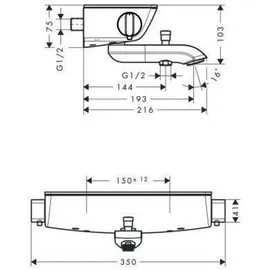 Hansgrohe Ecostat Select Thermostat-Wannenbatterie (13141000)