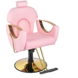 OSmari Height Adjustable Vintage Retro Chair for Hair Stylists - Elegant Hairdressing Operating Equipment for Men and Women Salon Professionals, Rosa