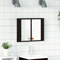 VidaXL LED Spiegelschrank Schwarz Eiche 60x12x45 cm Holzwerkstoff